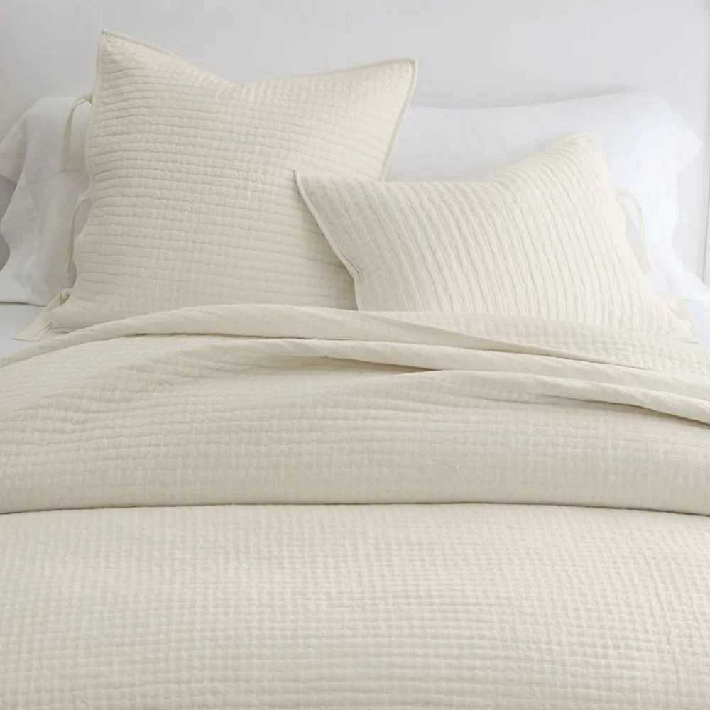 Pottery Barn Euro cream Textured Throw pillow SHAM